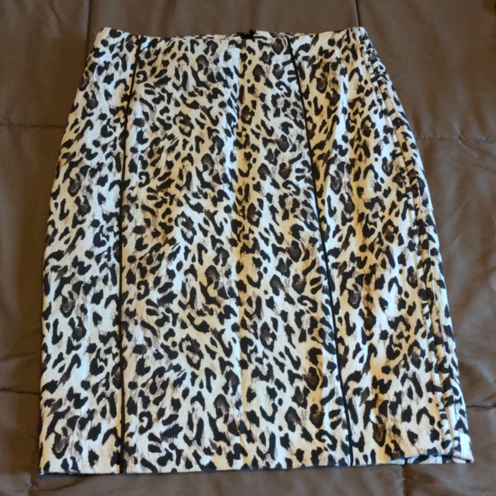 White House Black Market animal print skirt